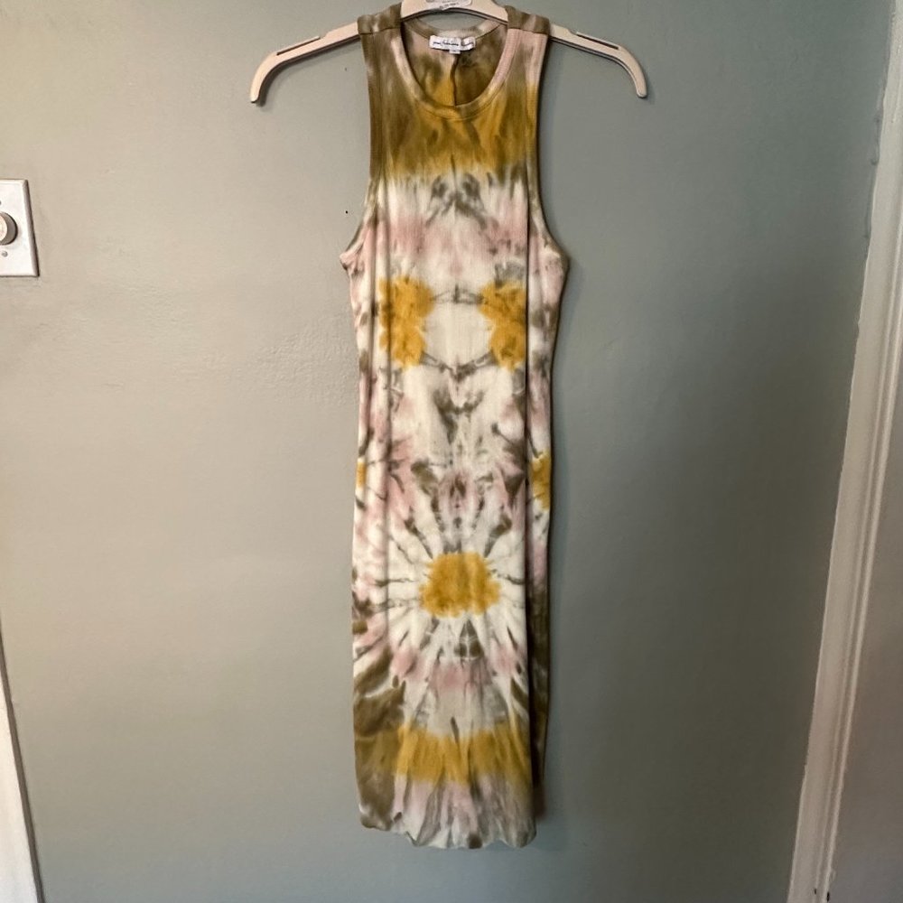 Young Fabulous & Broke Yellow Green Tie Dye Dress Ribbed Small - NEW, NEVER WORN